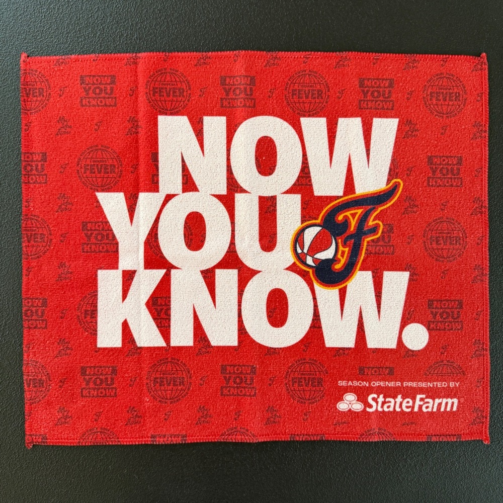 Indiana Fever Rally Towel NOW YOU KNOW Red WNBA Season Opener